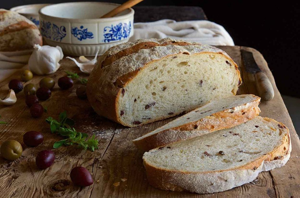 Rustic Olive Sourdough Bread