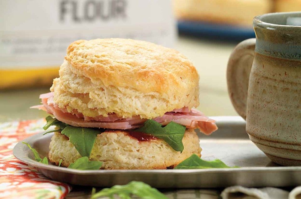 Cheddar-Ham Buttermilk Biscuit Sandwiches