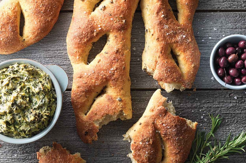 Olive and Onion Fougasse