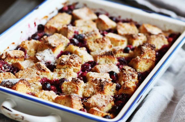 Cranberry-Rosemary Breakfast Pudding
