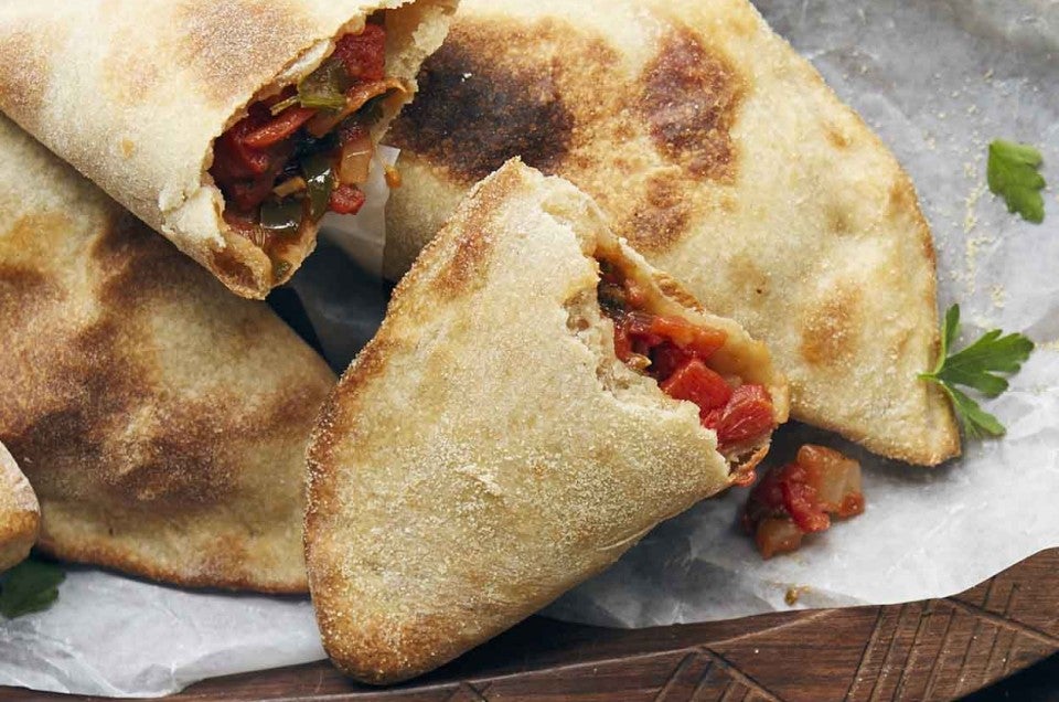 Spicy Tomato-Filled Tunisian Flatbreads