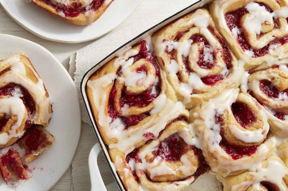 Roasted Strawberry Cream Cheese Rolls