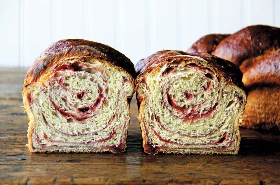 Strawberry Swirl No-Knead Brioche