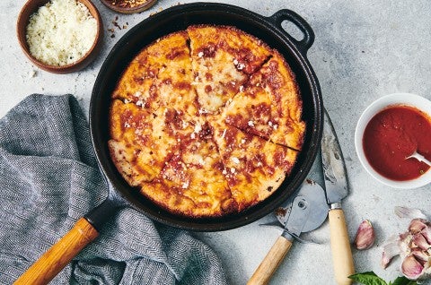 Keto-Friendly Cheesy Pan Pizza - select to zoom