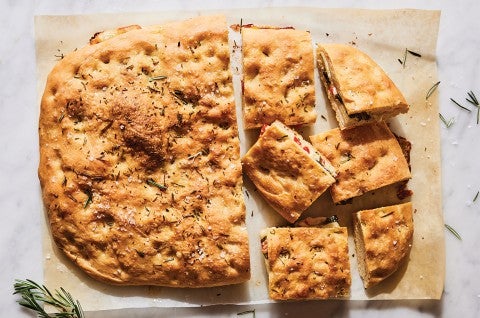Cheese and Herb Stuffed Focaccia - select to zoom