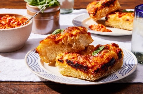 Sesame-Crusted Spicy Pizza - select to zoom