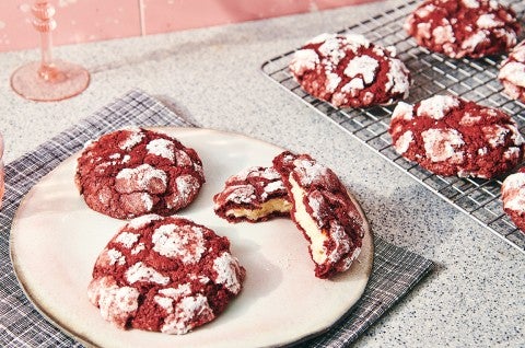 Cream Cheese-Stuffed Red Velvet Cookies