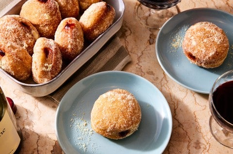 Olive Oil Sufganiyot (Hanukkah Jelly Doughnuts)  - select to zoom
