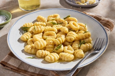 Potato Gnocchi on a plate with a fork - select to zoom
