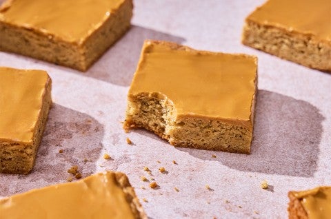 Dirty Chai Bars with a bite taken out - select to zoom