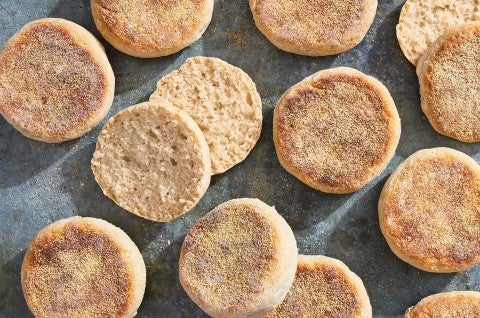 Lots of Gluten-Free Sourdough English Muffins made with Bread Flour  - select to zoom