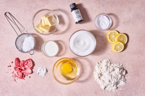 Strawberry Lemonade Bars ingredients - select to zoom