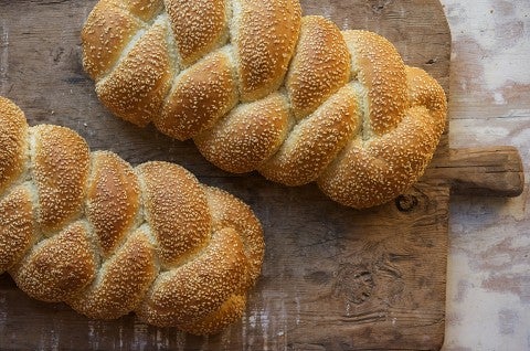 Two loaves of Scali Bread on a cutting board - select to zoom