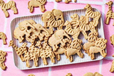 Assorted Animal Cookies on a tray - select to zoom