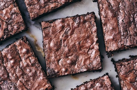 Gluten-Free Brownies sliced up - select to zoom