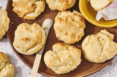 Easy Drop Biscuits on a cutting board - select to zoom