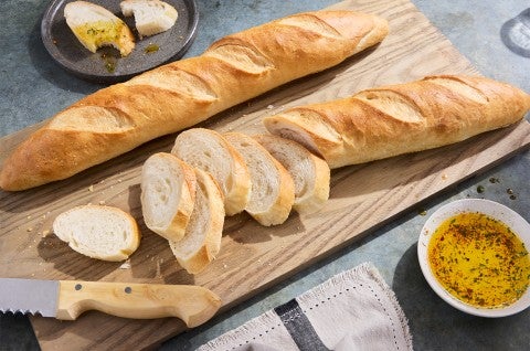 Food Processor French-Style Bread sliced up on a cutting board - select to zoom