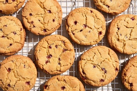Peanut Butter and Jelly Cookies on a cooling rack - select to zoom