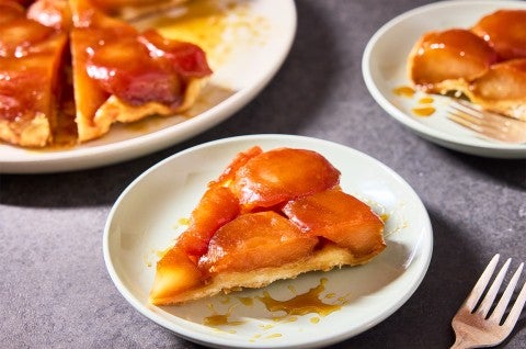 A slice of Classic Apple Tarte Tatin on a plate - select to zoom
