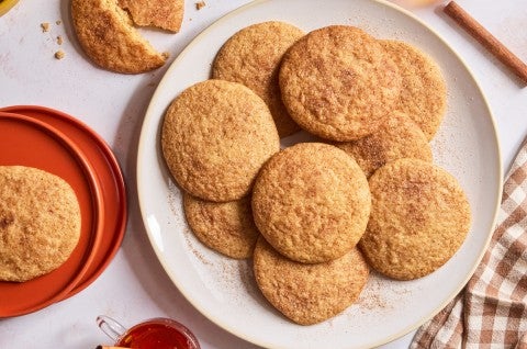 apple cider snickerdoodles on a plate