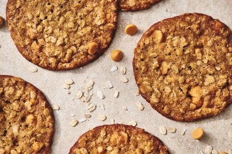 Miso Oatmeal Scotchies shot overhead - select to zoom