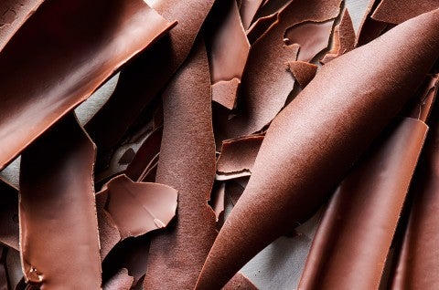 Chocolate shavings to be used for bark on Chocolate Buche de Noel with Cookie Butter Whipped Ganache - select to zoom