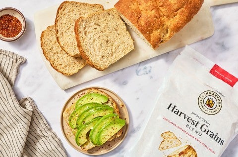 Clay's Multigrain Sourdough with King Arthur Baking Harvest Grains shown. - select to zoom