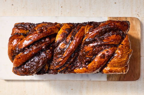 Chocolate Sourdough Babka from above. - select to zoom