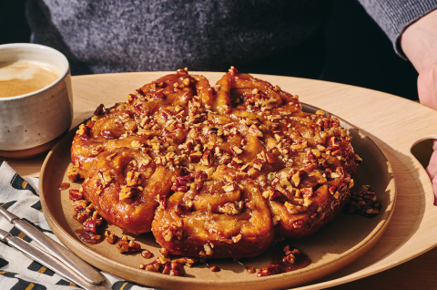 The whole Sticky Bun bake on a plate. - select to zoom