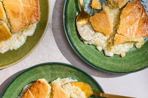 Baked Tapioca Pudding served in dishes - select to zoom