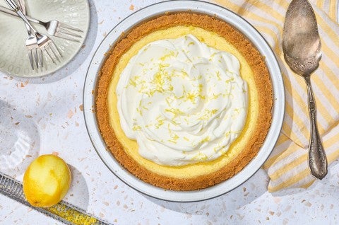 Lemon Cream Pie in a pie pan. - select to zoom