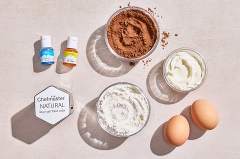 Ingredients to make mint brownies. - select to zoom