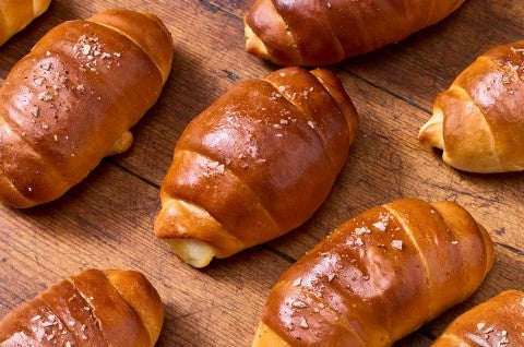 Salt Bread shown perfectly browned and fresh out of the oven. - select to zoom