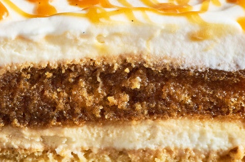 A close up view of the layers in a Caramel Macchiato Tiramisu - select to zoom
