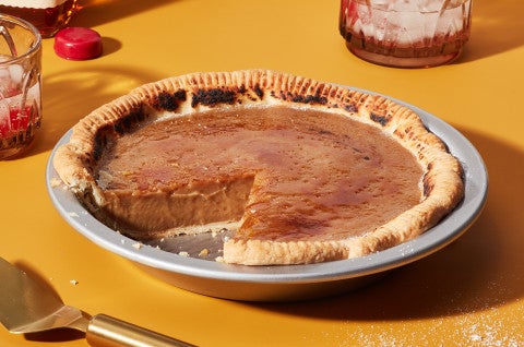 A Maple Cream Pie with a single slice removed - select to zoom