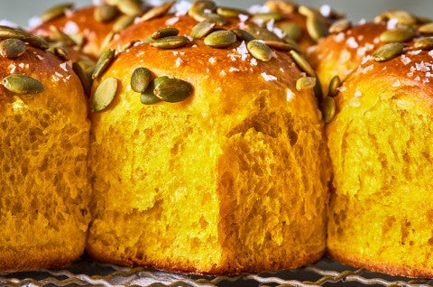 Pumpkin Milk Bread seen from the side - select to zoom