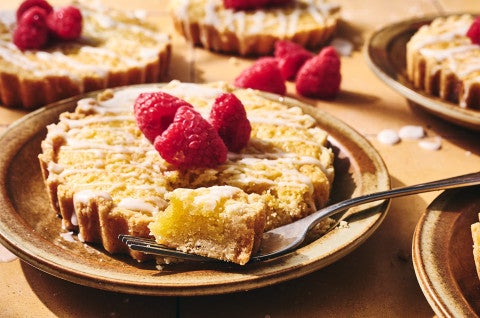 Mini Almond Tarts on plates