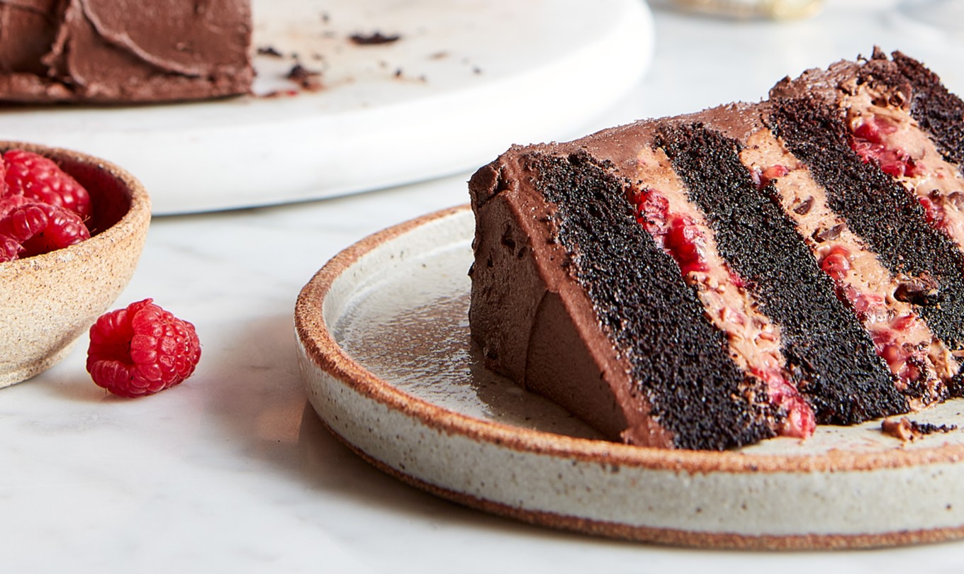 Gluten-Free Chocolate Mousse Cake with Raspberries