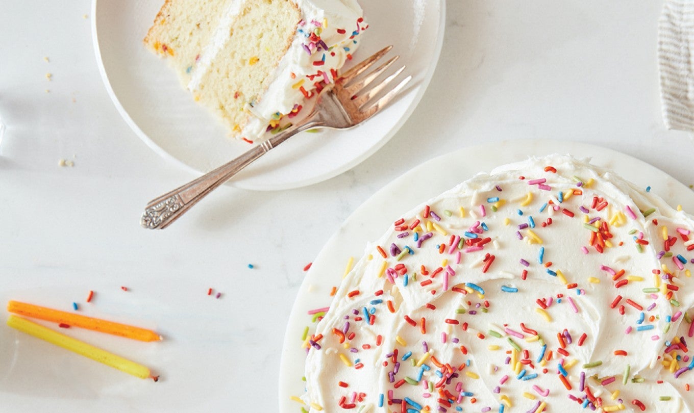 Birthday cake with sprinkles