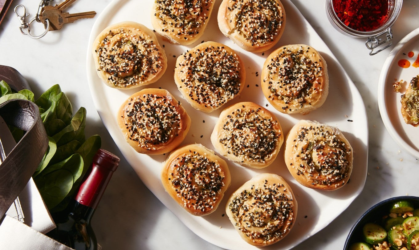 Tahini-Scallion Rolls