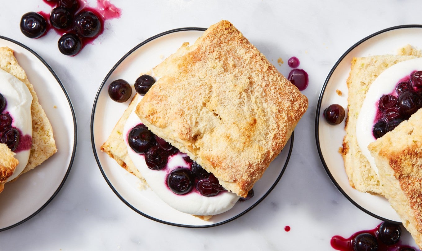 Blueberry Shortcakes with Lime and Ginger