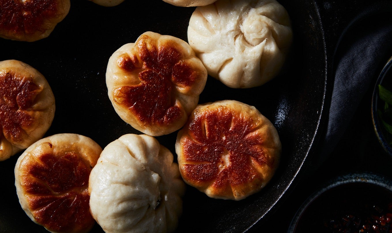 Mushroom and Cabbage Pan-Fried Buns