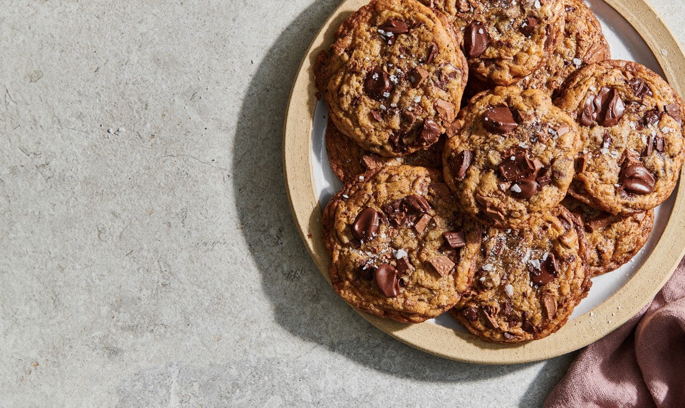 Plate of chocolate chip cookies