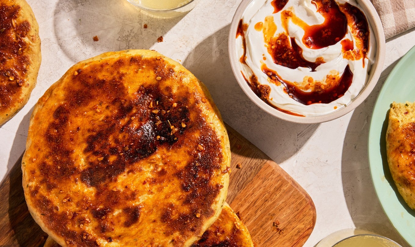 Chili Crisp Cottage Cheese Flatbreads