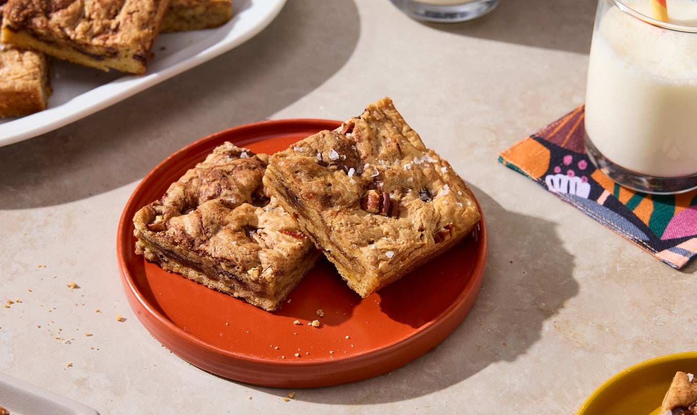 Banana Bread Bars served on a plate