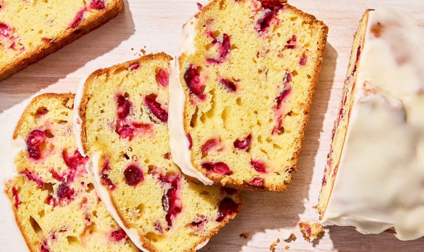 Cranberry Orange Bread loaf and slices