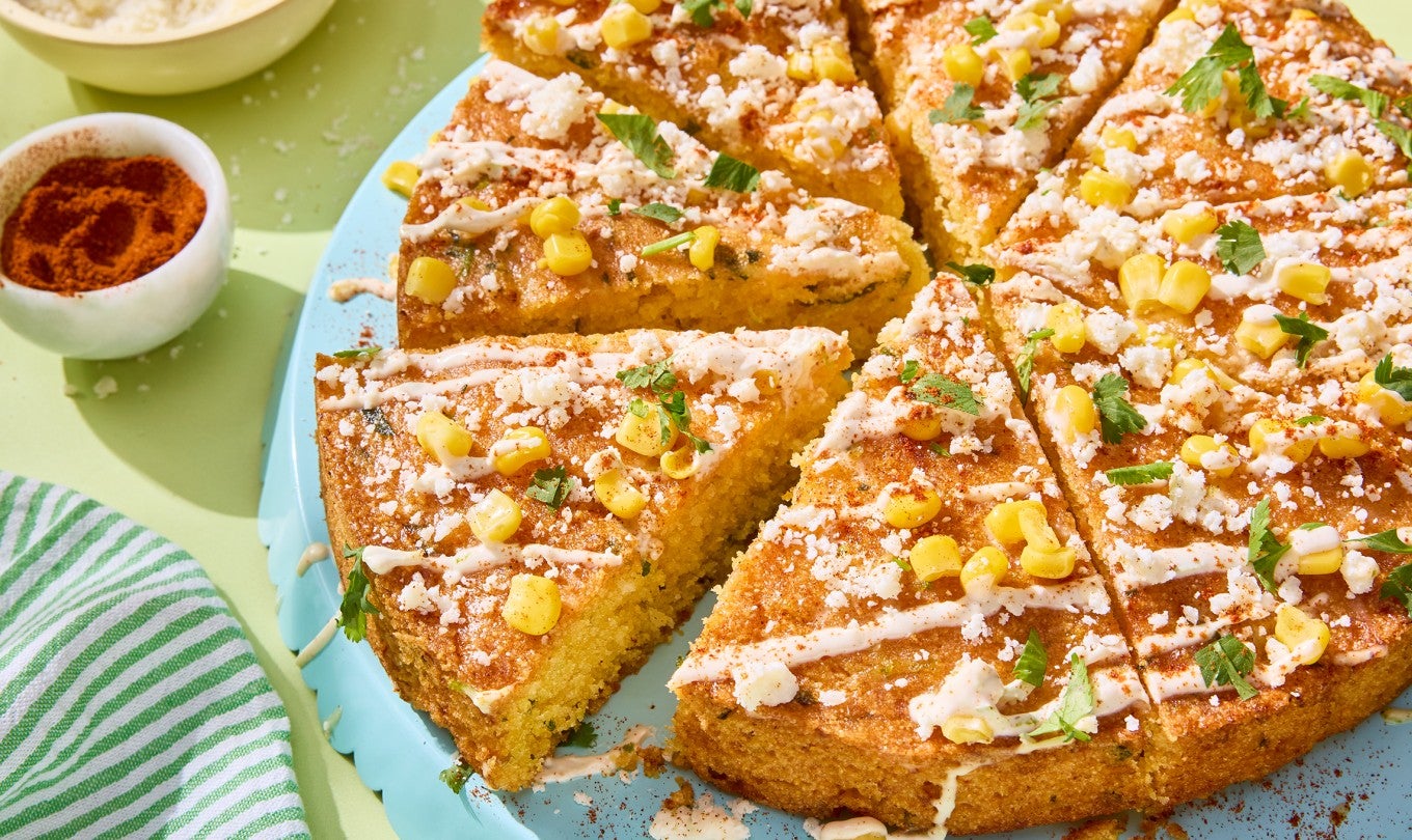 Mexican Street Corn Cornbread sliced up