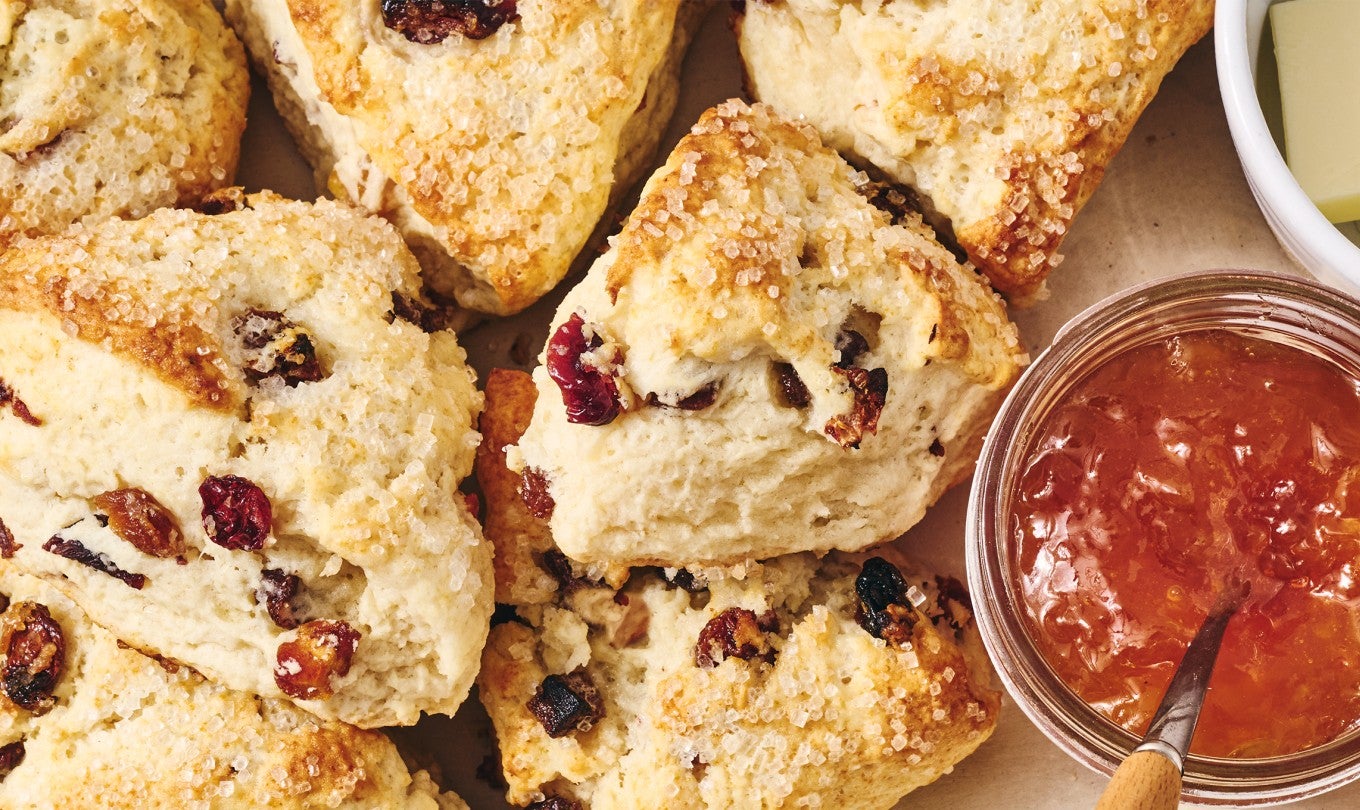 Cream Tea Scones with butter and jam