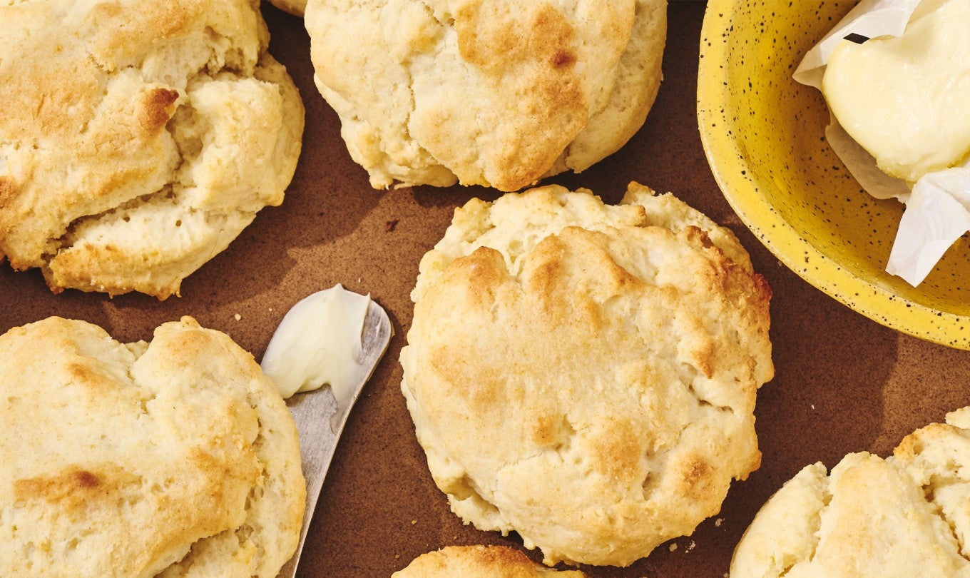 Easy Drop Biscuits on a cutting board