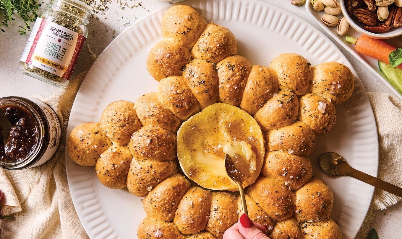 Herb-Scented Baked Brie Bread